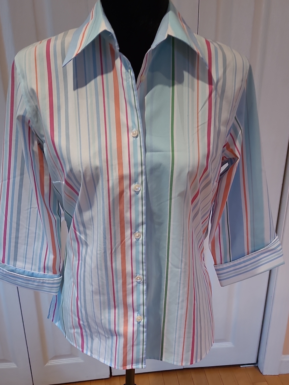 Source Unknown Pastel Multi-Stripe Button-Down Shirt